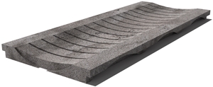 Grey East Drain Grate 610x250x30 mm, Prof. 1BU, Sandblasted