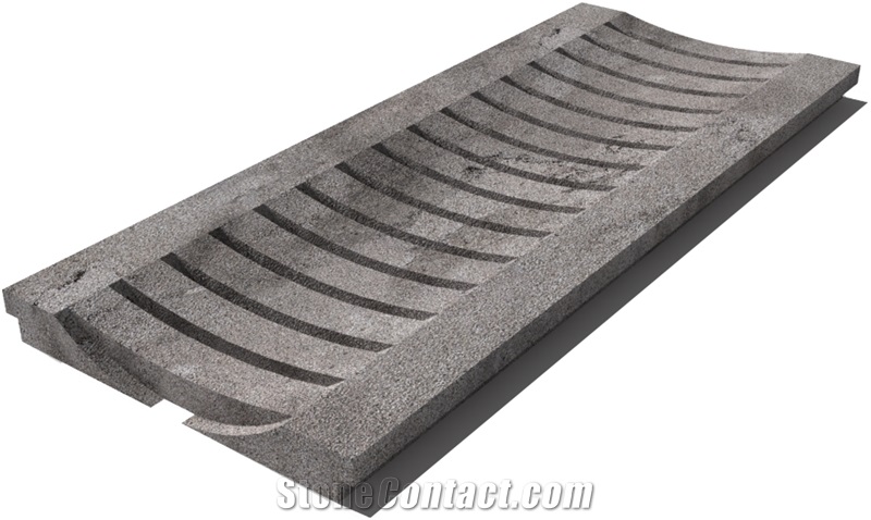 Grey East Drain Grate 610x250x30 mm, Prof. 1C, Sandblasted