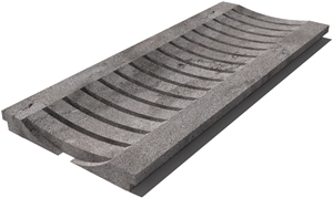 Grey East Drain Grate 610x250x30 mm, Prof. 1C, Sandblasted