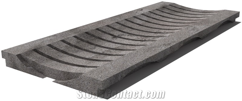 Grey East Drain Grate 610x250x30 mm, Prof. 1CU, Sandblasted