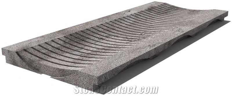 Grey East Drain Grate 610x250x30 mm, Prof. 1DU, Sandblasted