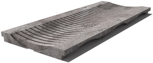 Grey East Drain Grate 610x250x30 mm, Prof. 1DU, Sandblasted
