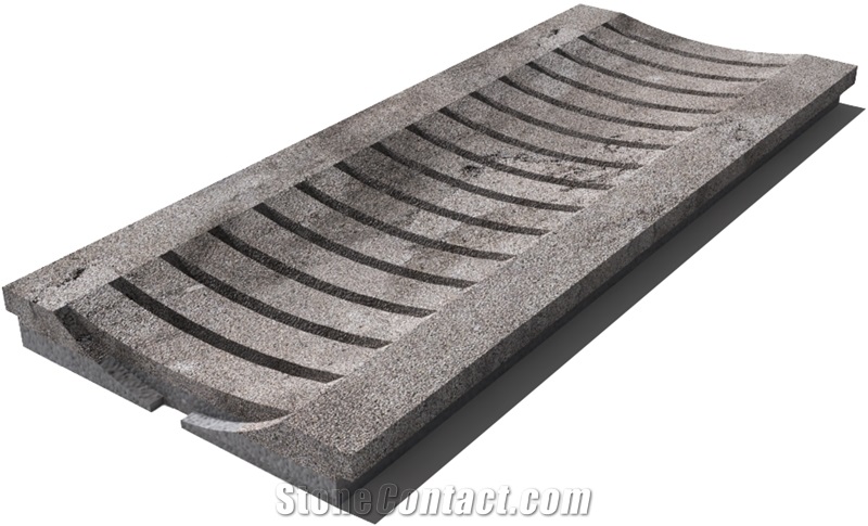 Grey East Drain Grate 610x250x30 mm, Prof. 8C, Sandblasted