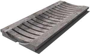 Grey East Drain Grate 610x250x30 mm, Prof. 8C, Sandblasted