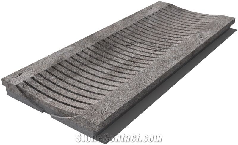 Grey East Drain Grate 610x250x30 mm, Prof. 8D, Sandblasted