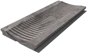 Grey East Drain Grate 610x250x30 mm, Prof. 8D, Sandblasted