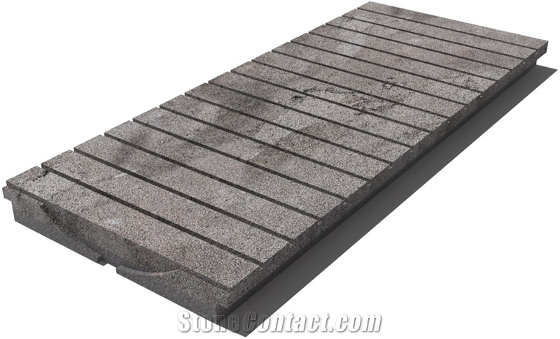 Grey East Drain Grate 610x250x30 mm, Prof. 9B3, Sandblasted