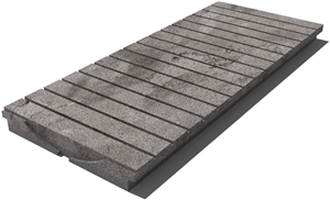 Grey East Drain Grate 610x250x30 mm, Prof. 9B3, Sandblasted