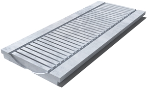 Kavala Drain Grate 610x250x30 mm, Prof. 0D, Sandblasted