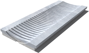 Kavala Drain Grate 610x250x30 mm, Prof. 8D, Sandblasted