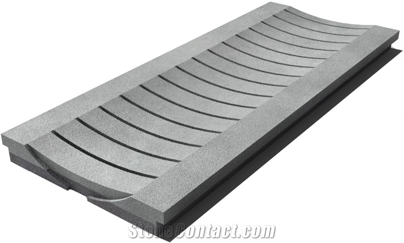Pietra Serena Drain Grate 610x250x30 mm, Prof. 8B, Sandblasted