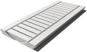 Royal White Drain Grate 610x250x30 mm, Prof. 0B, Sandblasted