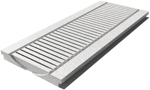 Royal White Drain Grate 610x250x30 mm, Prof. 0D, Sandblasted