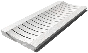 Royal White Drain Grate 610x250x30 mm, Prof. 1B, Sandblasted