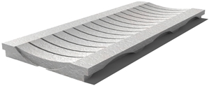 Royal White Drain Grate 610x250x30 mm, Prof. 1BU, Sandblasted