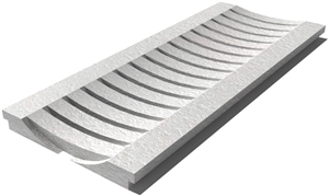 Royal White Drain Grate 610x250x30 mm, Prof. 1C, Sandblasted