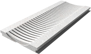 Royal White Drain Grate 610x250x30 mm, Prof. 1D, Sandblasted