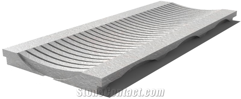 Royal White Drain Grate 610x250x30 mm, Prof. 1DU, Sandblasted