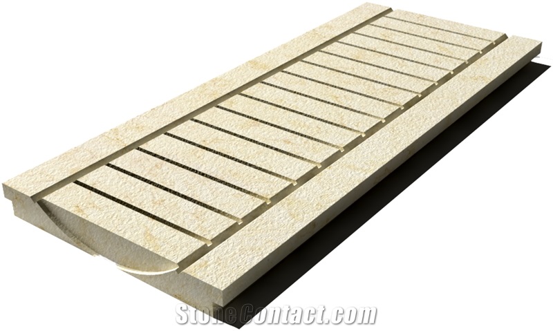 Sunny Drain Grate 610x250x30 mm, Prof. 0B, Sandblasted
