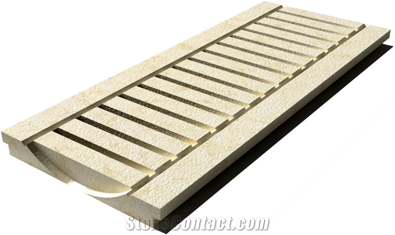 Sunny Drain Grate 610x250x30 mm, Prof. 0C, Sandblasted