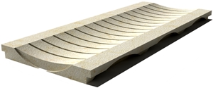 Sunny Drain Grate 610x250x30 mm, Prof. 1BU, Sandblasted