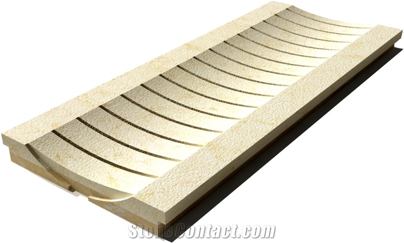 Sunny Drain Grate 610x250x30 mm, Prof. 8B, Sandblasted
