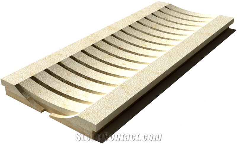 Sunny Drain Grate 610x250x30 mm, Prof. 8C, Sandblasted