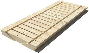 Travertine Drain Grate 610x250x30 mm, Prof. 0B, Sandblasted