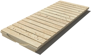 Travertine Drain Grate 610x250x30 mm, Prof. 0B3, Sandblasted