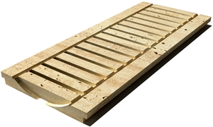 Travertine Drain Grate 610x250x30 mm, Prof. 0C, Sandblasted