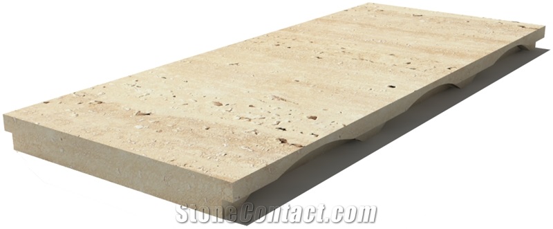 Travertine Drain Grate 610x250x30 mm, Prof. 0U, Sandblasted