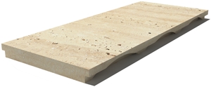 Travertine Drain Grate 610x250x30 mm, Prof. 0U, Sandblasted