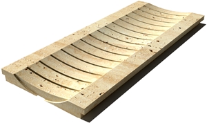 Travertine Drain Grate 610x250x30 mm, Prof. 1B, Sandblasted