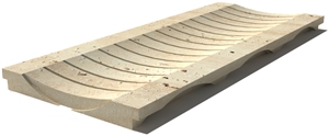 Travertine Drain Grate 610x250x30 mm, Prof. 1BU, Sandblasted