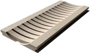 Vratza Beige Drain Grate 610x250x30 mm, Prof. 1C, Sandblasted