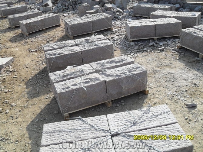 G354 Red Granite Split Face Wall Stone