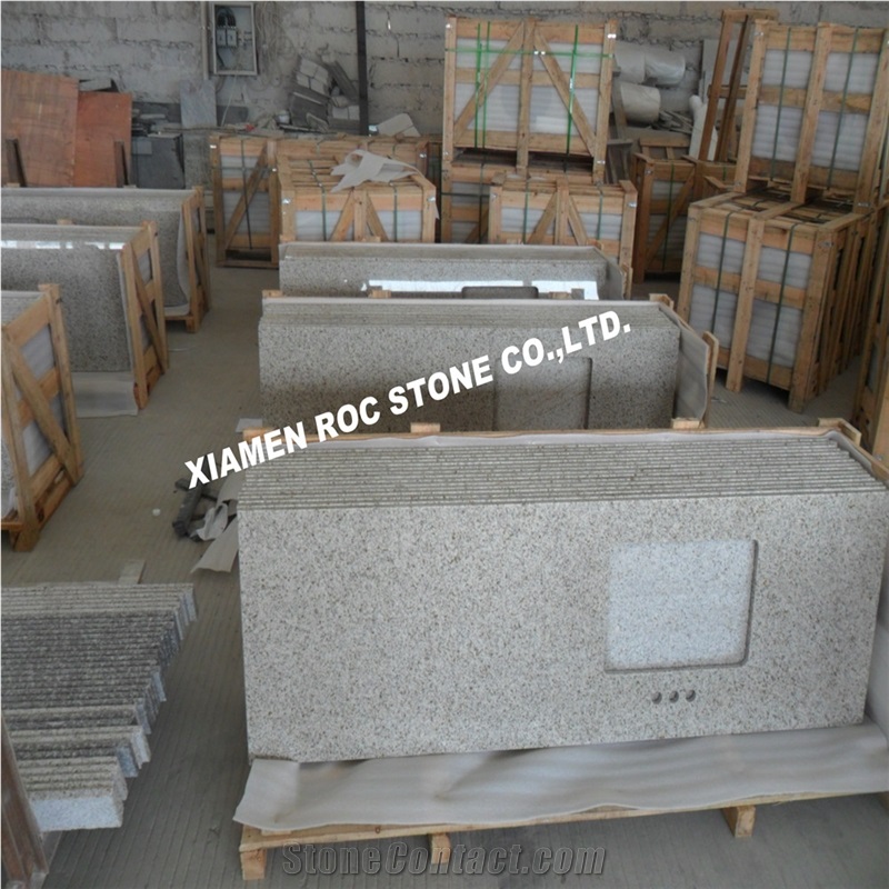 New G682 Vanity Top,Sunset Gold Yellow Granite Bath Top,Sandy Gold Bathroom Top,Rusty Yellow Bath Design,Ming Gold Bathroom Countertop,Golden Sand Bath Custom Vanity Tops,Bathroom Design