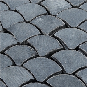 Black Labradorite Pavers with a Stab Edges, Volga Blue Granite Cube Stone & Pavers
