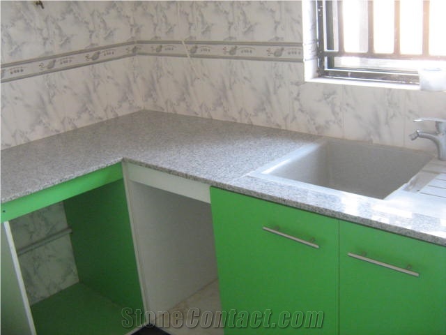 White Granite Kitchen Countertop