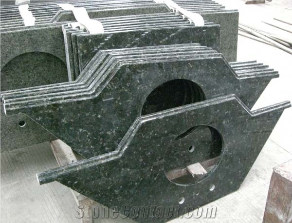 China Butterfly Green Granite Bathroom Top,Vanity Tops