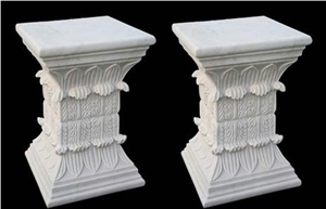 China Crystal White Marble Column Base