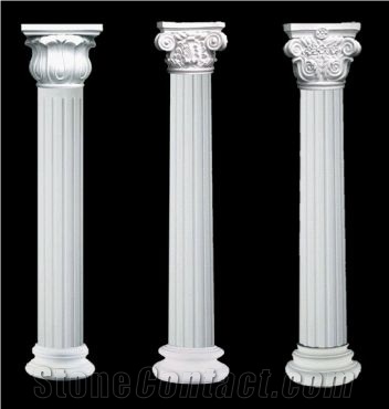 China Crystal White Marble Column Base