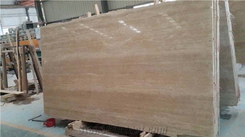 Beige Natural Polished Travertine Slabs