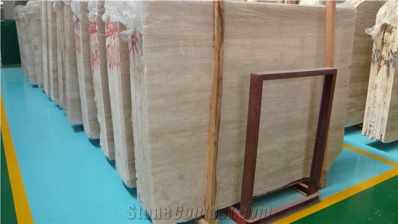 Beige Natural Polished Travertine Slabs