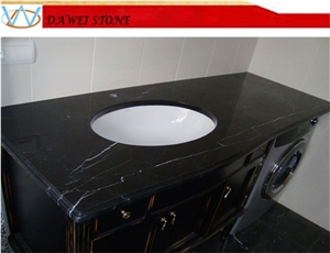 China Black Marquina Marble Bathroom Countertop