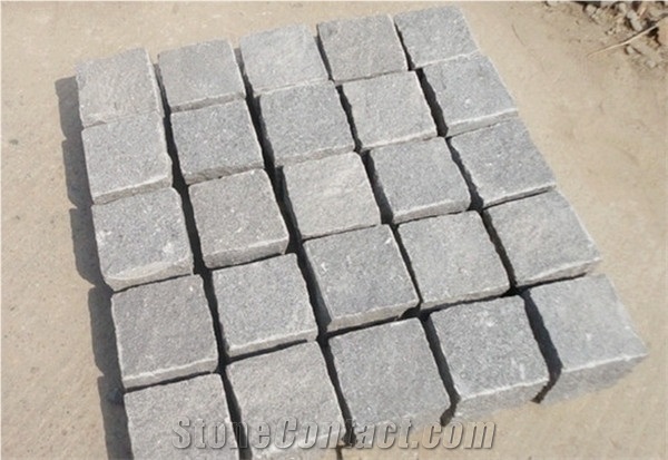 G654 Granite Cobble Stone China Impala Black Granite