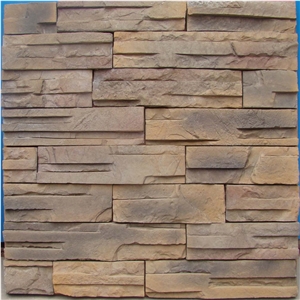 Yellow Natural Slate Cultured Stone Walling Cladding Veneers Panels