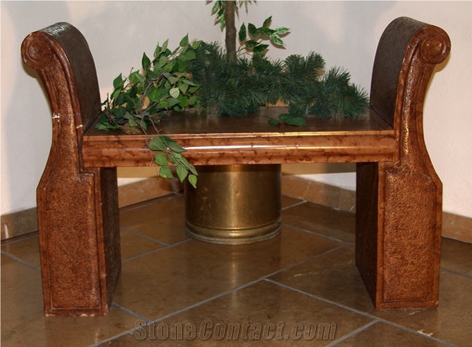 Hungary Monarch Red Limestone Bench