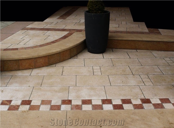 Mediterranean Limestone - Muschelkalkstein Pool Pavers, Pool Coping