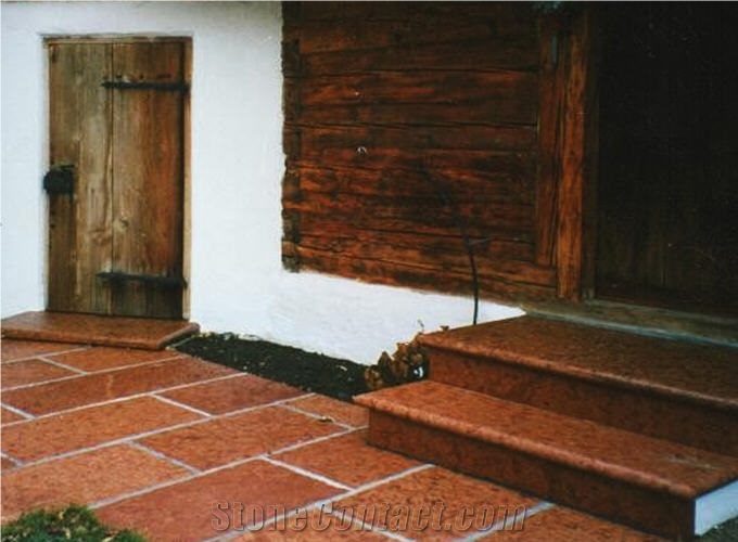 Monarch Red Limestone Pavers